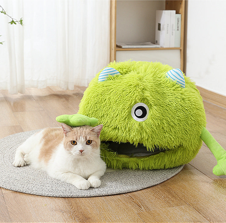 Transform Your Pet's Comfort with Our Fluffy Round Plush Pet Bed Cushion