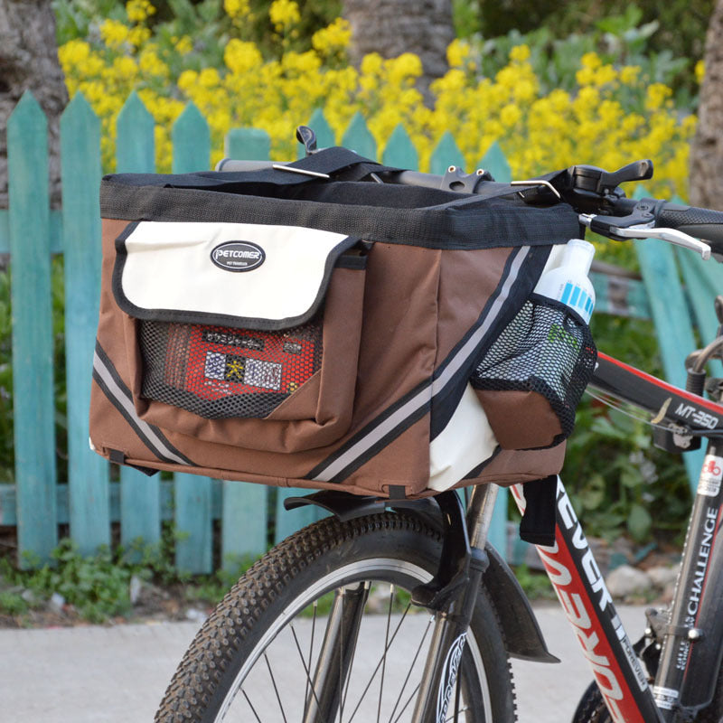 Take Your Pet on the Go with Our Removable Pet Bicycle Carrier Front Basket